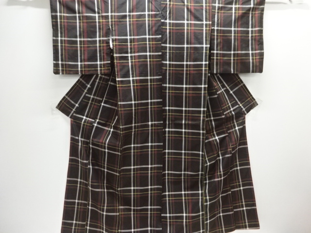 JAPANESE KIMONO / YONEZAWA TSUMUGI / WOVEN GRID 